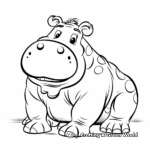 Friendly Hippopotamus Coloring Pages 2