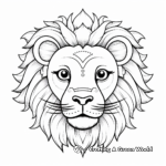 Friendly Lion Face Coloring Pages for Preschoolers 1