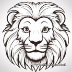 Friendly Lion Face Coloring Pages for Preschoolers 2