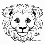 Friendly Lion Face Coloring Pages for Preschoolers 3