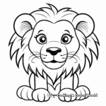 Friendly Lion Face Coloring Pages for Preschoolers 4