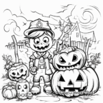 Friendly Neighborhood Trick or Treat Coloring Pages 1