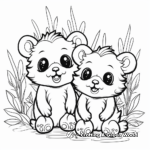 Friendly Panda Cubs Coloring Sheets 1