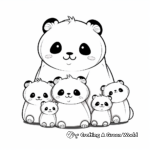 Friendly Panda Cubs Coloring Sheets 2