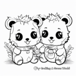 Friendly Panda Cubs Coloring Sheets 3