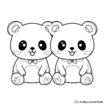 Friendly Panda Cubs Coloring Sheets 4