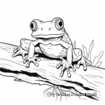 Friendly Red Eyed Tree Frog Coloring Pages for Kids 2