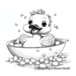 Friendly Rubber Duck with Bubbles Coloring Pages 1