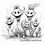 Friendly Sea Dragon Family Coloring Pages: Parents and Babies 2