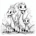 Friendly Sea Dragon Family Coloring Pages: Parents and Babies 4