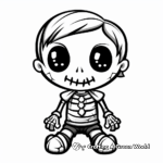 Friendly Skeleton Coloring Pages for Children 1