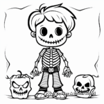 Friendly Skeleton Coloring Pages for Children 3