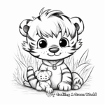 Friendly Tiger Making Friends in Jungle Coloring Pages 3