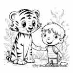 Friendly Tiger Making Friends in Jungle Coloring Pages 4
