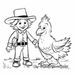 Friendly Turkey and Pilgrim Coloring Pages 2