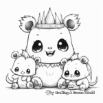 Friendly Unicorn Panda with Friends Coloring Pages 2