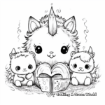 Friendly Unicorn Panda with Friends Coloring Pages 4