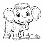 Friendly Woolly Mammoth Coloring Pages for Toddlers 1
