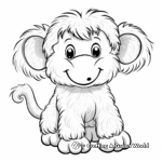 Friendly Woolly Mammoth Coloring Pages for Toddlers 3