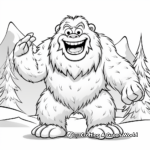 Friendly Yeti in the Snow Coloring Pages 2