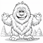 Friendly Yeti in the Snow Coloring Pages 3