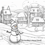 Frosty Winter Wonderland Christmas Card Coloring Pages 3