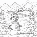 Frosty Winter Wonderland Christmas Card Coloring Pages 4