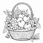 Fruits and Flowers Gift Basket Coloring Pages 1