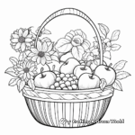Fruits and Flowers Gift Basket Coloring Pages 3