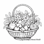 Fruits and Flowers Gift Basket Coloring Pages 4
