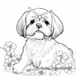 Fun and Fancy Shih Tzu Dog Coloring Pages 1