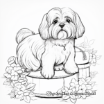 Fun and Fancy Shih Tzu Dog Coloring Pages 2