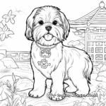 Fun and Fancy Shih Tzu Dog Coloring Pages 3