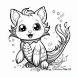 Fun and Frolic Mermaid Cat Coloring Pages for Children 2