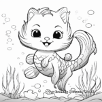 Fun and Frolic Mermaid Cat Coloring Pages for Children 3