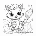 Fun and Frolic Mermaid Cat Coloring Pages for Children 4