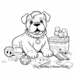 Fun Bulldog Playing with Toys Coloring Pages 3