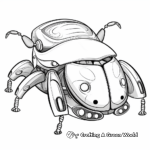 Fun Cartoon Beetle Coloring Pages for Kids 1