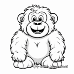 Fun Cartoon Gorilla Coloring Pages 1