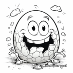 Fun Cartoon-Styled Cracked Egg Coloring Pages 3
