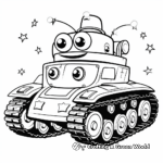 Fun Cartoon Tank Coloring Pages for Kids 3