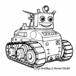 Fun Cartoon Tank Coloring Pages for Kids 4