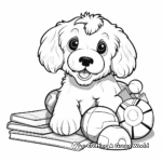 Fun Cockapoo with Toys Coloring Pages 1