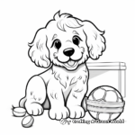 Fun Cockapoo with Toys Coloring Pages 2