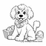 Fun Cockapoo with Toys Coloring Pages 3