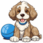 Fun Cockapoo with Toys Coloring Pages 4
