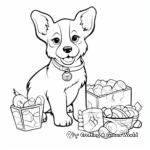 Fun Corgi With Toys Coloring Pages 4