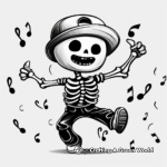 Fun Dancing Skeleton Coloring Pages 1