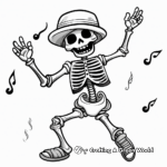 Fun Dancing Skeleton Coloring Pages 2