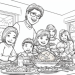 Fun Family Gathering Thanksgiving Coloring Pages 2